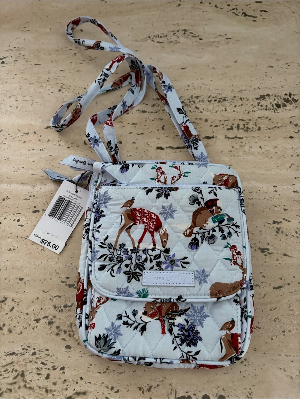 Vera Bradley RFID Mini Hipster Merry Mischief Snow Day